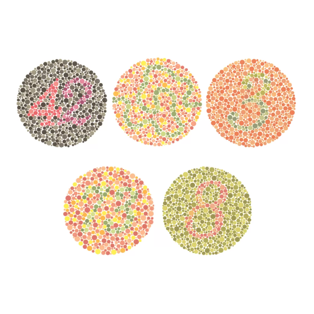Placas de Ishihara para teste de visão de cores (daltonismo)